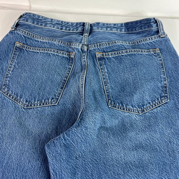 Abercrombie Fitch Jeans Womens 31x28* High Rise Loose Blue Raw Hem Denim Tag 30L - Picture 10 of 16